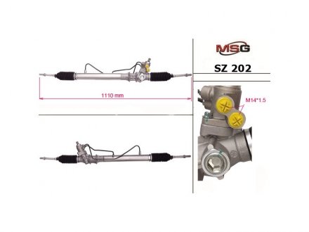 Рульова рейка з ГПК нова Suzuki Grand Vitara 98-05 MSG SZ202 (фото 1)