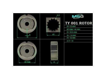 Ротор, статор и пластины насоса ГУР MSG TY001ROTOR