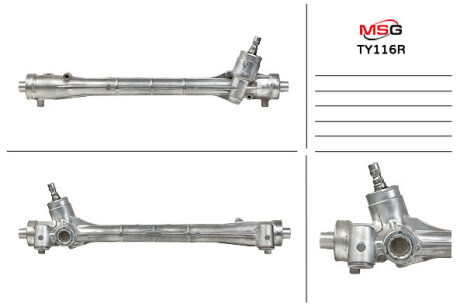 Рульова рейка без ГПК відновлена Toyota Avensis 09-18, Toyota Prius 09-17, Lexus CT 200h 10-22 MSG TY116R (фото 1)