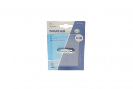 Лампа светодиодная LED FESTOON С5W Range Performance 0,6W SV8.5 (43мм) (пр-во Narva) NARVA 181724000