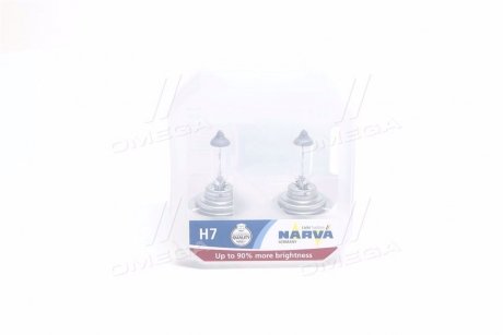 Лампа накаливания SET H7 12V 55W PX26d RANGE POWER +90 (к-т 2шт) (выр-во) NARVA 48047S2 (фото 1)