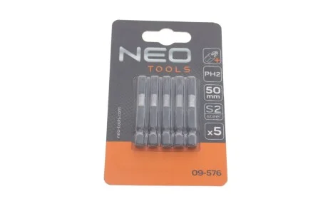 Ударные биты S2, 50 мм, PH2 – 5 шт.. (NEO) Neo 09-576
