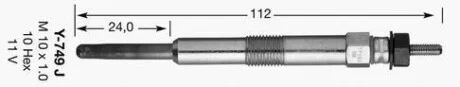 Свічка розжарювання 11V, 111.5мм NGK 5013