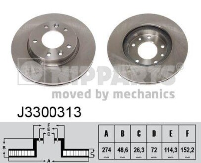 Тормозной диск NIPPARTS J3300313 (фото 1)