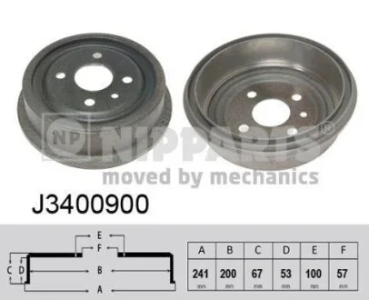 Гальмівний барабан на задній міст NIPPARTS J3400900