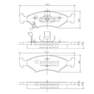 Гальмівні колодки передні дискові NIPPARTS J3600301