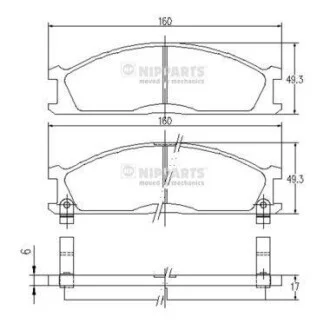 Тормозные колодки передние дисковые NIPPARTS J3601037