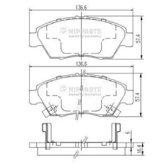 Гальмівні колодки передні дискові NIPPARTS J3604033