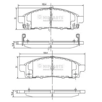 Тормозные колодки передние дисковые NIPPARTS J3605050