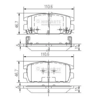 Тормозные колодки задние дисковые NIPPARTS J3610511