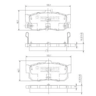 Тормозные колодки задние дисковые NIPPARTS J3611034