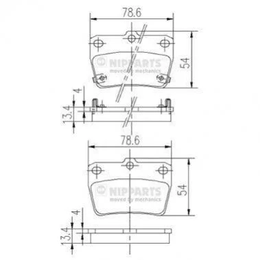 Тормозные колодки задние дисковые NIPPARTS J3612020 (фото 1)