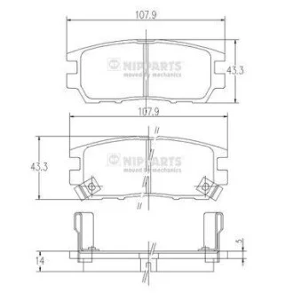 Тормозные колодки задние дисковые NIPPARTS J3615005