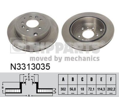 Гальмівний диск NIPPARTS N3313035