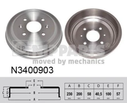 Тормозной барабан на задний мост NIPPARTS N3400903