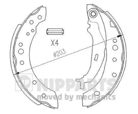 Тормозные колодки задние барабанные NIPPARTS N3505043 (фото 1)