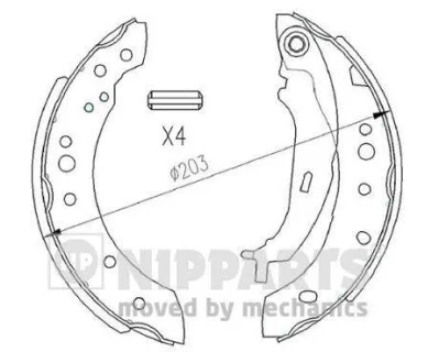 Тормозные колодки задние барабанные NIPPARTS N3505043