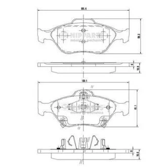 Колодки гальмівний диск. Toyota YARIS (вир-во Nipparts) NIPPARTS N3602130
