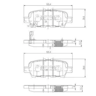 Гальмівні колодки задні дискові NIPPARTS N3611051