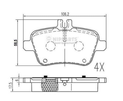Тормозные колодки NIPPARTS N3611063