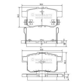 Тормозные колодки задние дисковые NIPPARTS N3614020