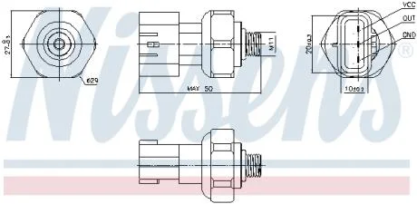 Датчик давления кондиционера TOYOTA / LEXUS (Nissens) NISSENS 301090