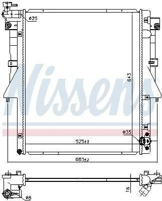 Радіатор охолоджування NISSENS 606549 (фото 1)