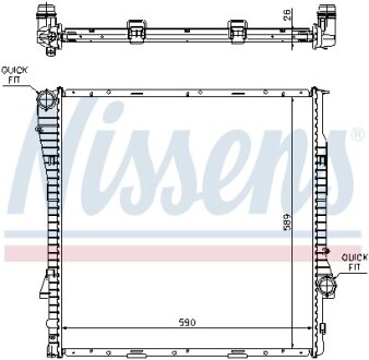 Радиатор охлаждения BMW X5 E53 (00-) X5 3.0d (выр-во) NISSENS 60789A (фото 1)