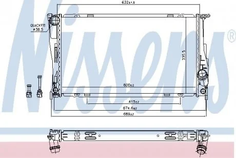 Радіатор охолодження BMW 1/3 SERIES (вир-во Nissens) NISSENS 60832
