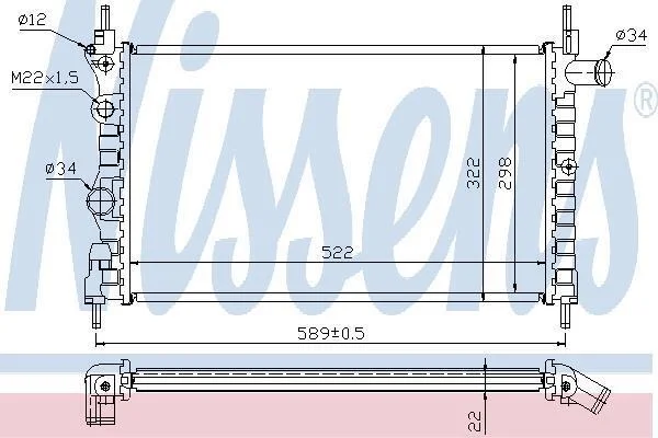 Радіатор охолодження OPEL(вир-во Nissens) NISSENS 63050A (фото 1)