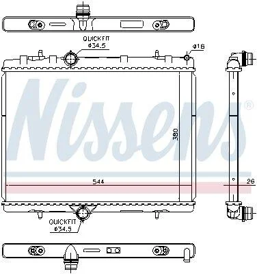 Радіатор охолоджування NISSENS 636029 (фото 1)