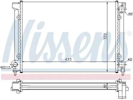 Радіатор охолодження VW PASSAT B3 (88-) 1.6-1.8i (вир-во Nissens) NISSENS 651651