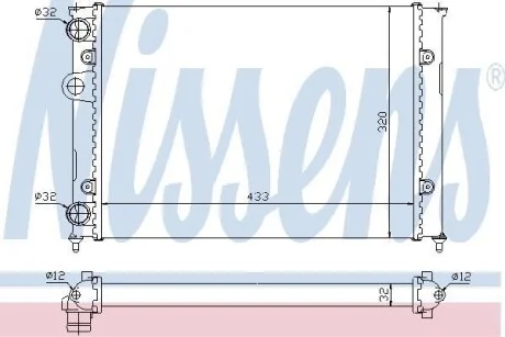Радіатор охолодження VW GOLF III (1H) (91-) 1.4-1.6 (вир-во Nissens) NISSENS 651851