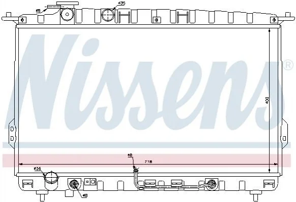 Радиатор охлаждения HYUNDAI SONATA IV (EF) (98-) 2.0-2.7 (выр-во Nissens) NISSENS 67027 (фото 1)