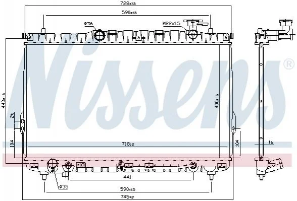 Радіатор охолодження HYUNDAI SANTA FE (SM) (00-) (вир-во Nissens) NISSENS 67030 (фото 1)