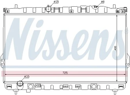 Радіатор охолодження HYUNDAI TRAJET (FO) (99-) 2.0-2.7 (вир-во Nissens) NISSENS 67032