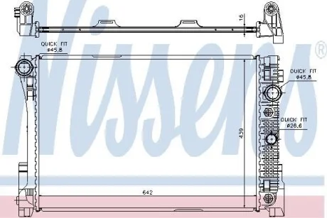 Радіатор охолодження MERCEDES C-CLASS W 204 (07-) C 180 KOMPRESSOR (вир-во Nissens) NISSENS 67161