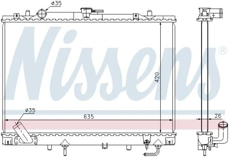 Радіатор охолодження MITSUBISHI Pajero Sport (K9_W) (вир-во Nissens) NISSENS 68154