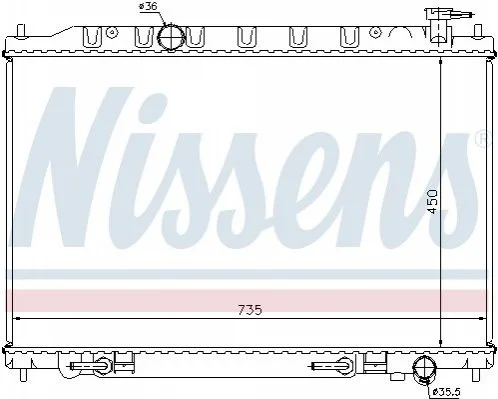 Радіатор охолодження NISSAN MURANO (04-) 3.5i AT (вир-во Nissens) NISSENS 68712 (фото 1)