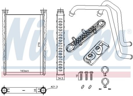 Радіатор обігрівача MERCEDES-BENZ ACTROS-SERIES (2011) NISSENS 72054