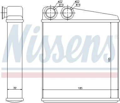 Радіатор обігрівача салону NISSENS 72206