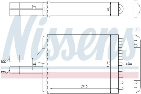 Радіатор обігрівача салону NISSENS 72656