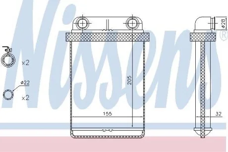 Радіатор обігрівача салону NISSENS 72671
