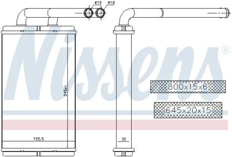 Радиатор отопителя салона NISSENS 73676