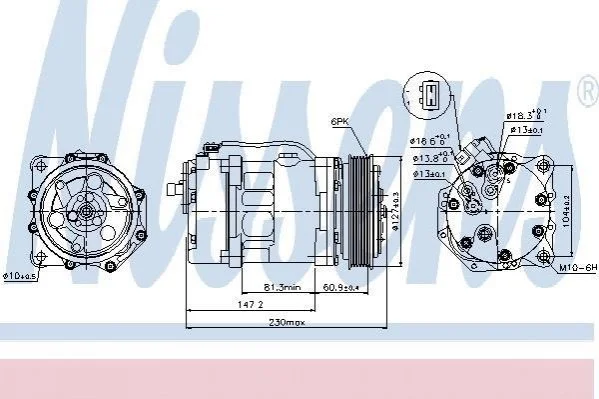 Компрессор кондиционера First Fit NISSENS 89044 (фото 1)