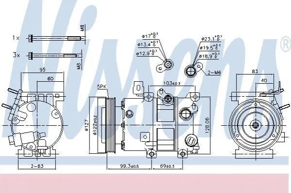 Компрессор кондиционера First Fit NISSENS 890573 (фото 1)