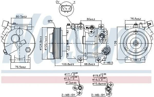 Компрессор кондиционера Hyundai Ix35/tucson 09-/Kia Sportage 10- (Nissens) NISSENS 890651 (фото 1)