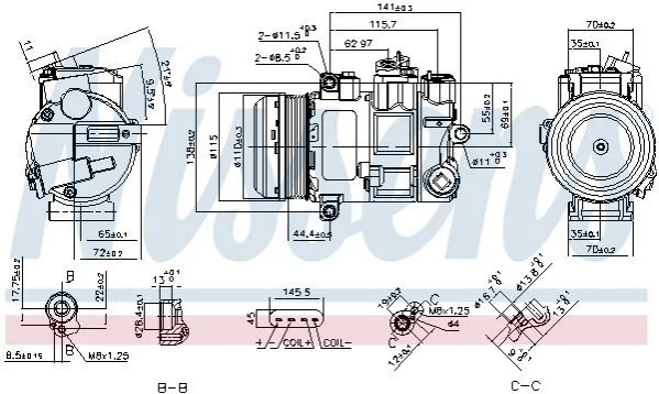 Компрессор кондиционера First Fit NISSENS 890696 (фото 1)