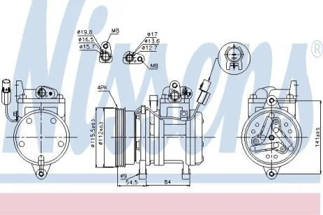 Компресор кондицiонера NISSENS 89255