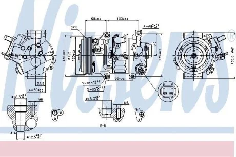 Компресор кондиціонера TOYOTA AURIS, AVENSIS, COROLLA (вир-во Nissens) NISSENS 89314
